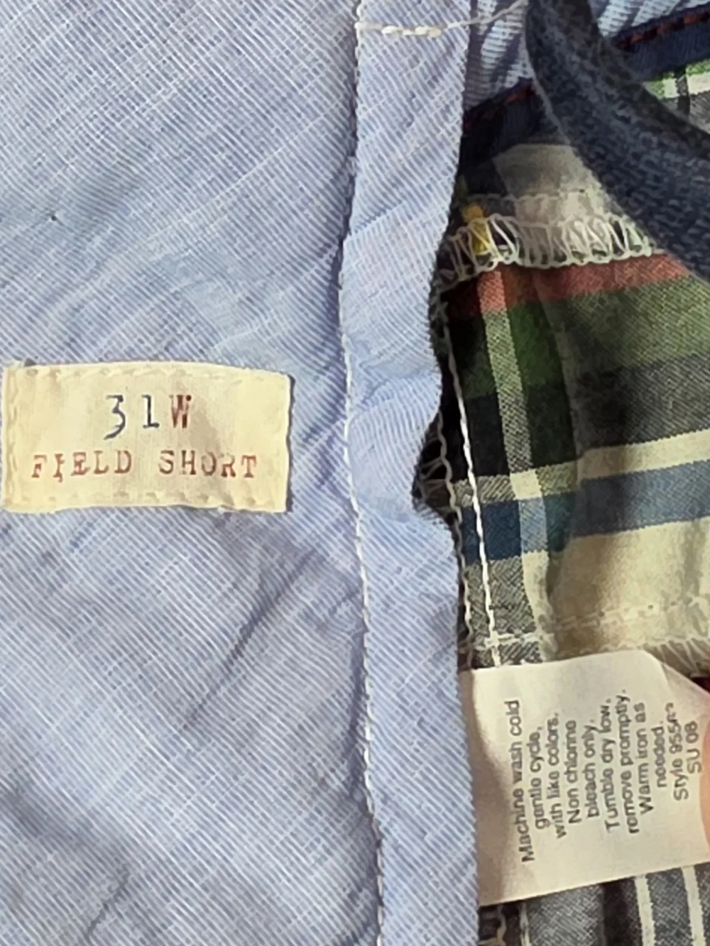 J.Crew Field Short Patchwork Madras Plaid Cotton Multi-Color Shorts Men’s 31